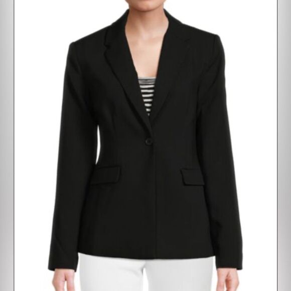 NWT T TAHARI Solid Single Button Blazer - Picture 1 of 8